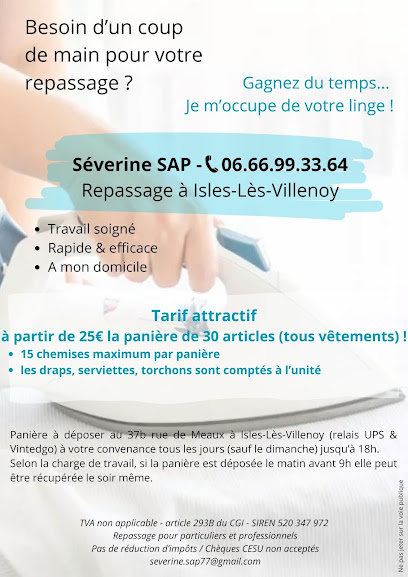 Severine Sap (Repassage) Blanchisserie à Isles-lès-Villenoy